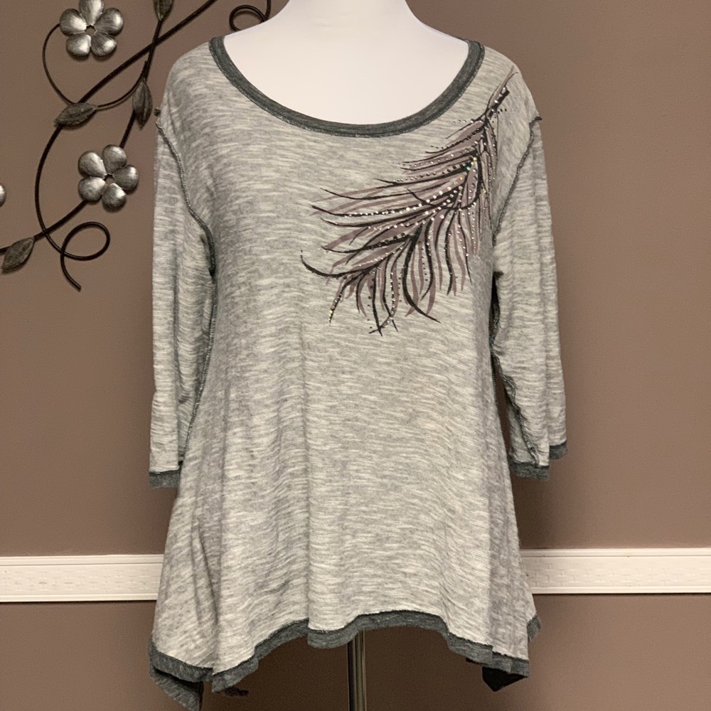 Gray Extremely Comfy Sharkbite  Shirt Lane Bryant